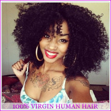 2015 горячая распродажа виргинский бразильский волосы короткие афро кудрявый волосы полный парики шнурка для чернокожих женщин